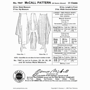 Pattern 7947 front cover