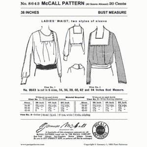 Pattern 8643 front cover