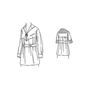 Late 1910s Ladies Blouse pattern with pointed yoke front, square back yoke, and one-seam sleeves - Past Patterns 9116 digital download for bust sizes 34-44
