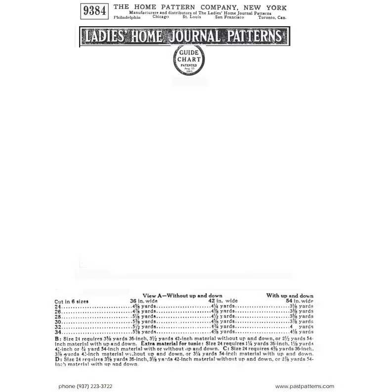 Pattern 9384 back cover