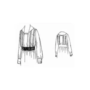 Historical Mid 1910s Tucked Waist Sewing Pattern with Square Yoke