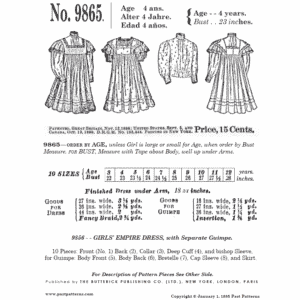 Pattern 9865 front cover