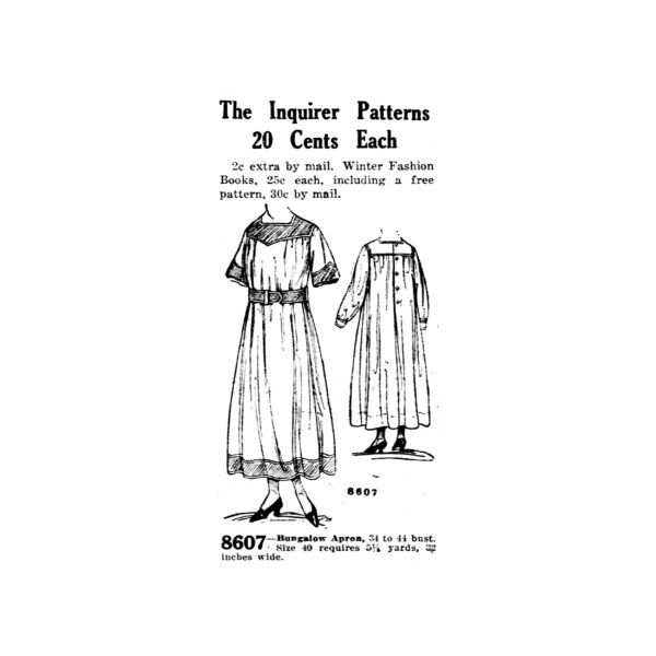 Artwork from January 1919 Philadelphia Inquirer for Pattern 8607