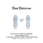 Late 1910s Ladies Bathrobe Sewing Pattern | Past Patterns 8998 This hand-colored illustration accompanies the Late 1910s Ladies Bathrobe Sewing Pattern, showcasing the garment in front and back views with a detailed collar inset. Rendered in period-appropriate soft blue tones, the artwork highlights the robe’s ankle-length silhouette, two-seam sleeves, optional patch pockets, and convertible collar that may be worn closed or rolled open—faithfully reflecting late 1910s domestic fashion.