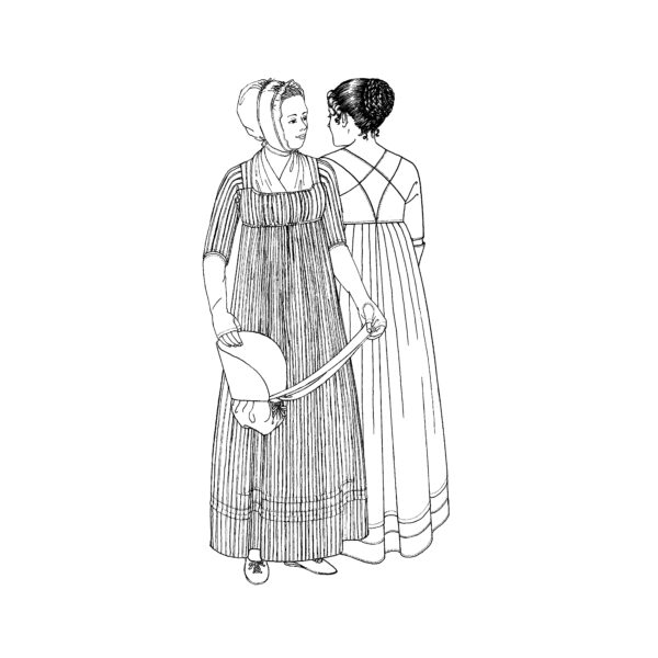 1790s Front Closing Gown downloads, our sewing pattern with historical documentation