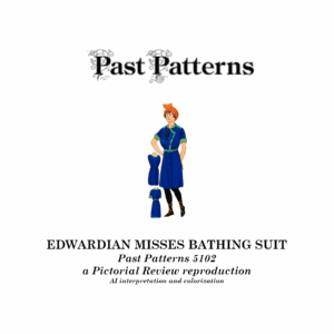 Edwardian Misses Bathing Suit Downloads colorized 1913 fashion illustration inspired by original artwork