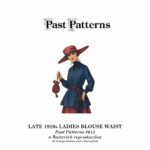 Late 1910s Ladies Blouse Waist Downloads | Past Patterns 8613 Colorized illustration of the Late 1910s Ladies Blouse Waist Downloads garment, based on a 1916 Delineator magazine image, featuring deep blue and rose tones from Past Patterns 8613.