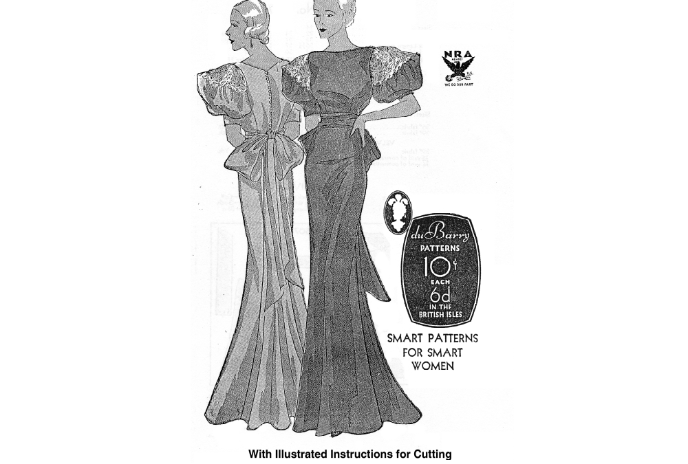 1930s Floor Length Evening Gown Downloads | Past Pattens 0807B