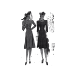 Early 1940s Dress with Gathered Waist Downloads | Past Patterns 3924