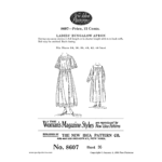 Early 20th Century Bungalow Apron Downloads | Past Patterns 8607 Black and white reproduction of original cover for Early 20th Century Bungalow Apron Downloads, New Idea Pattern 8607 from 1919.