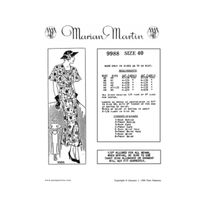 Early 1930s Belted Dress with Collar Downloads | Past Patterns 9988