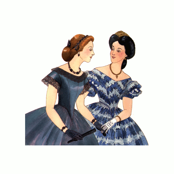 1860s Ball Gown Bodice Sewing Pattern Bust Sizes 32-48 Past Patterns Original | 0704 | Past Patterns