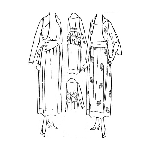 Ladies Dress with Two-Piece Skirt Pattern